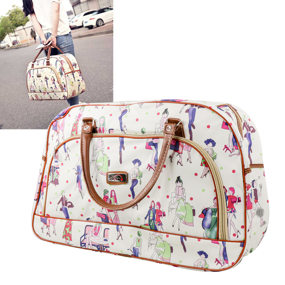 RAIMIQI SEMOR Tas Travel Jinjing Duffle Bag PU Leather Unisex 20 Inch Beautiful Pattern - CB001 - No Color