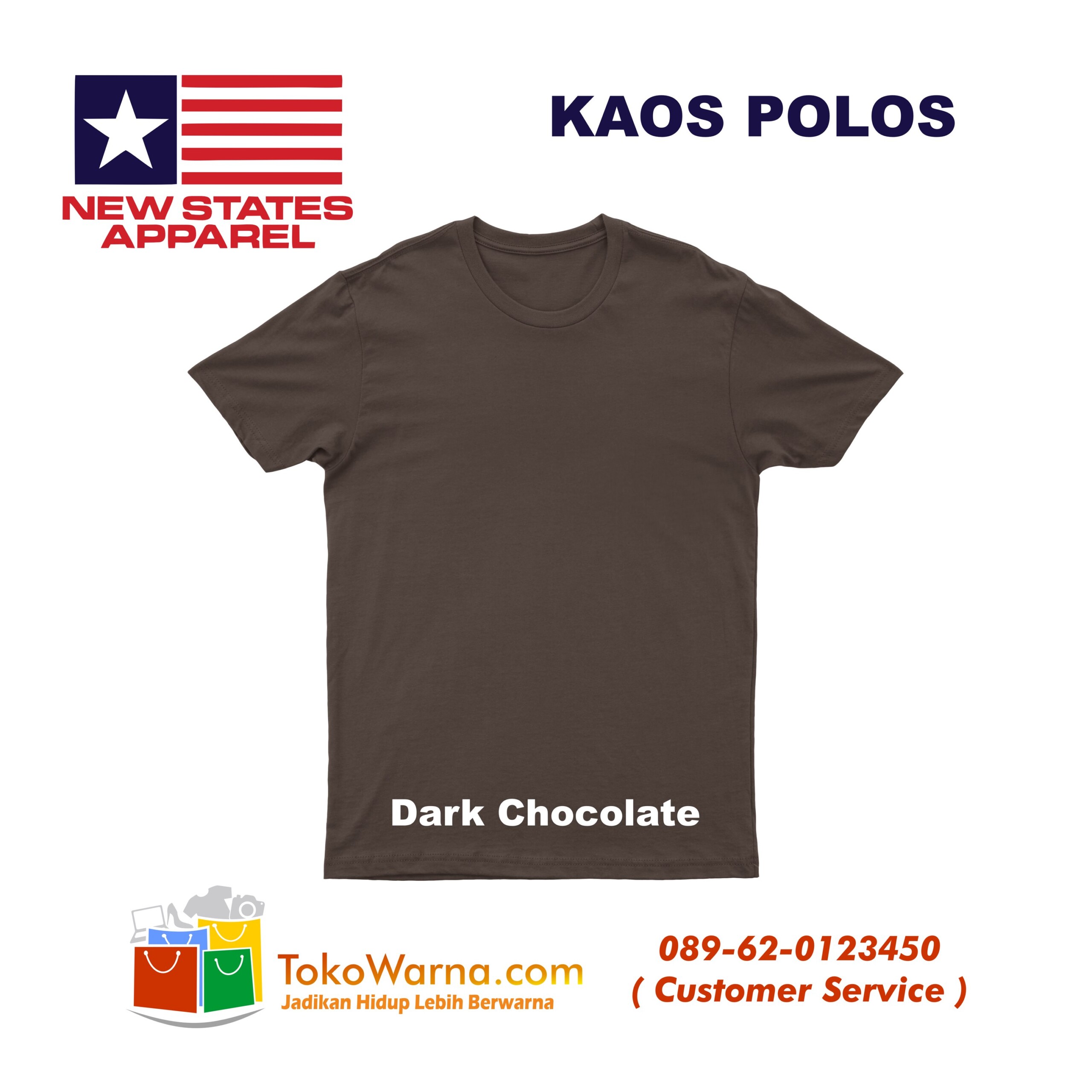 (NSA) New States Apparel Soft Tee 30s Kaos Polos Dark Chocolate