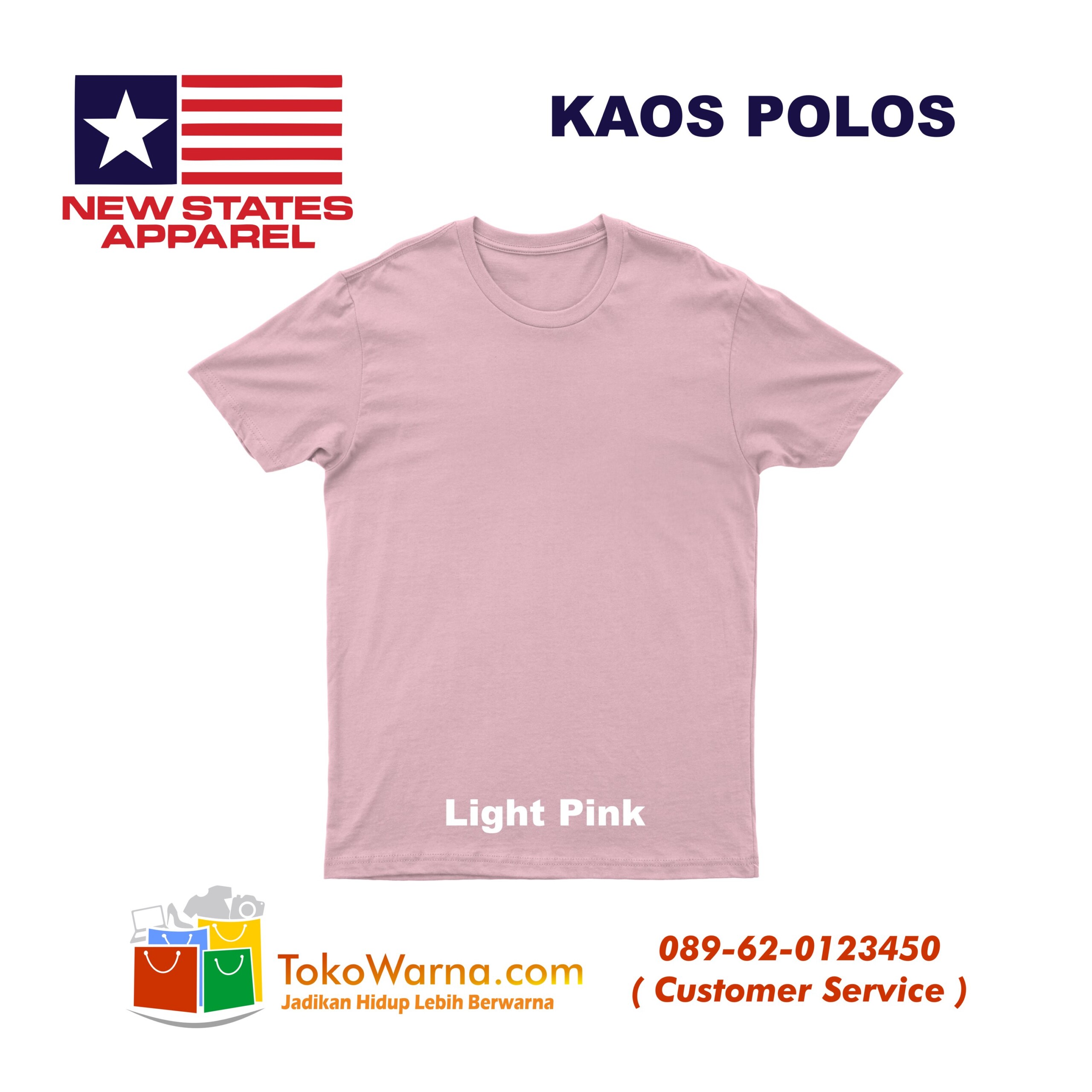 (NSA) New States Apparel Soft Tee 30s Kaos Polos Light Pink