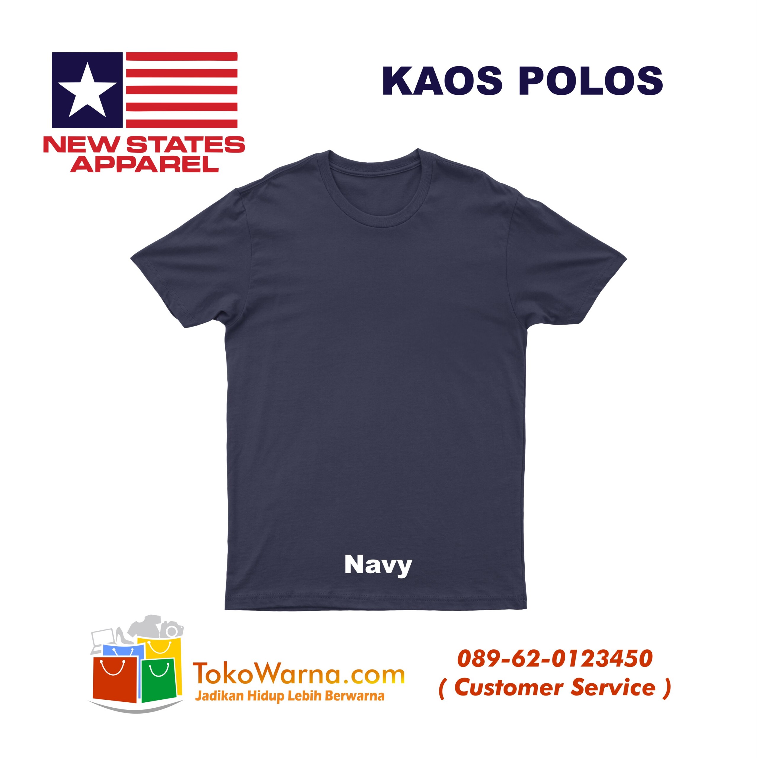(NSA) New States Apparel Soft Tee 30s Kaos Polos Navy