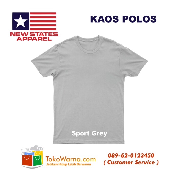 (NSA) New States Apparel Soft Tee 30s Kaos Polos Sport Grey