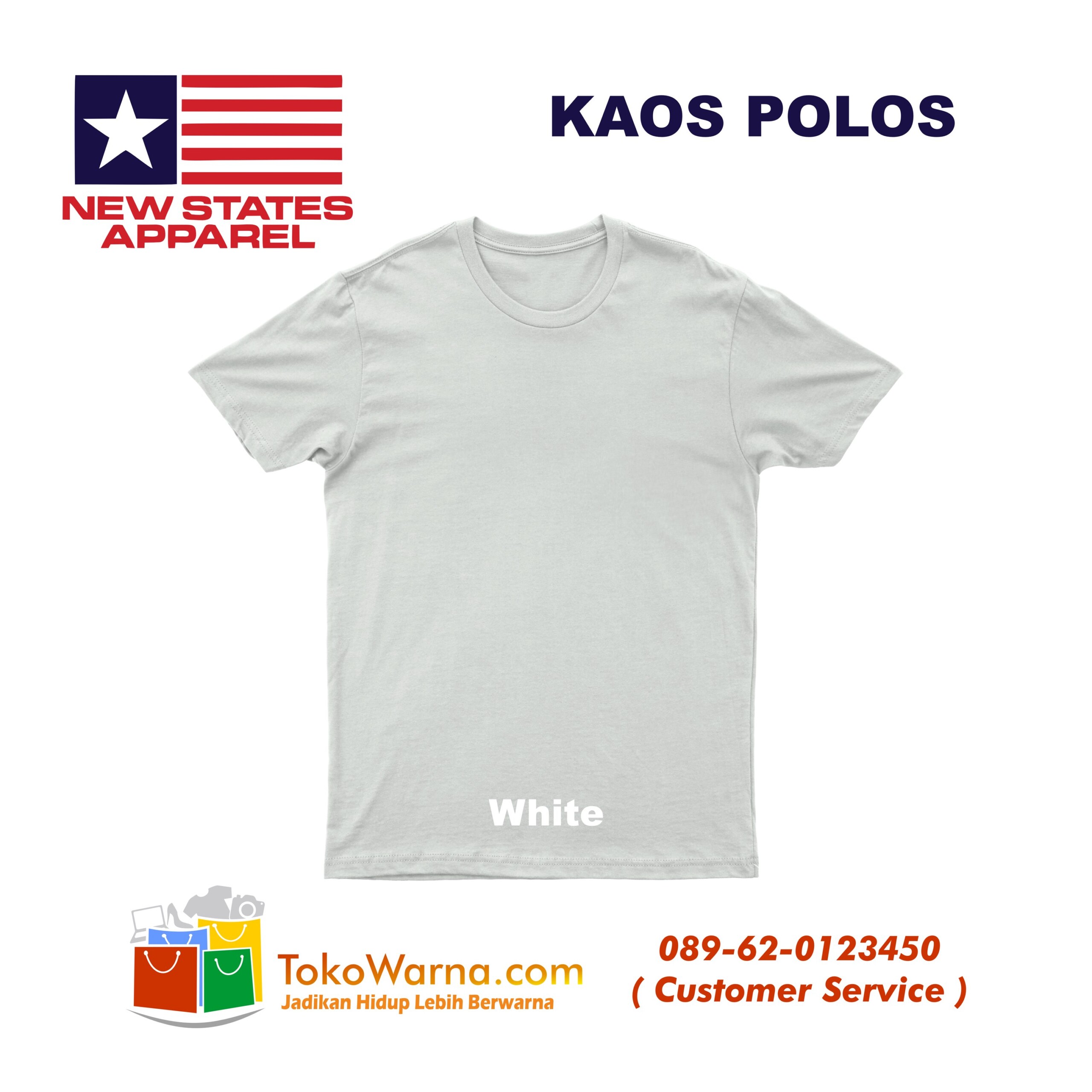 (NSA) New States Apparel Soft Tee 30s Kaos Polos White
